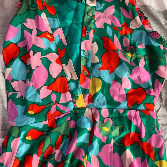 J. Crew Pleated Shirtdress Confetti Floral Dress - Picture 5 of 5